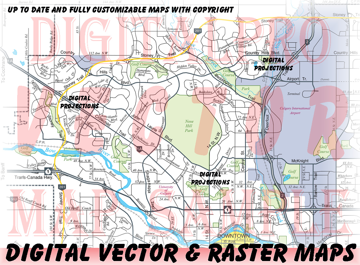 Digital Maps for Sale - Many Formats: Vector, Raster, Printed - CAD / GIS / GPS - For Publishing, Websites, Directories, Brochures..